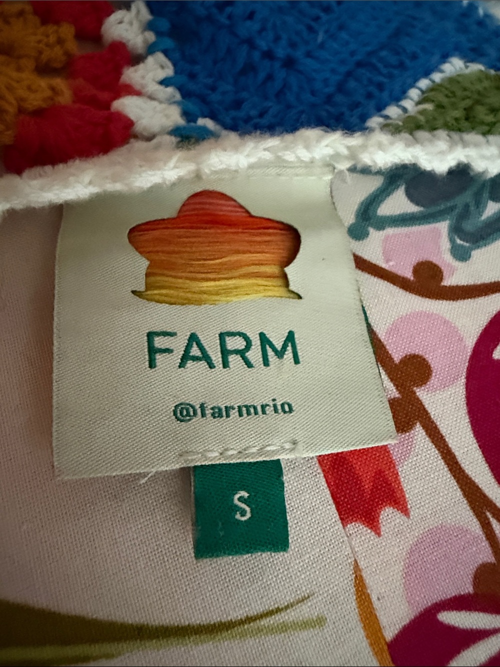 Farm Rio Multicolor Crochet Button-Front Dress - Picture 3 of 3